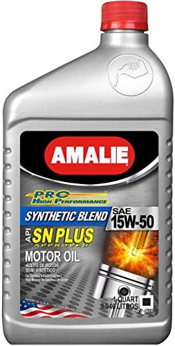 Pro High Performance Synthetic Blend 15W-50 Motor Oil (160-75636-56) 1 Quart Bottle, Pack of 12 | Made in USA