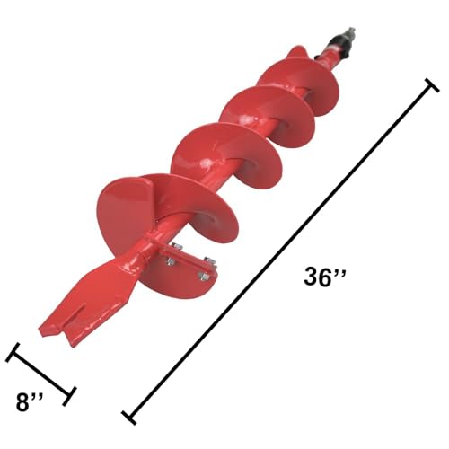 THUNDERBAY 6 Inch Diameter 36 Inch Long Earth Auger Bit with Fishtail Point and Patent Shock Spring