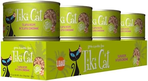 Tiki Cat Luau Wet Cat Food, Tilapia, 6 oz. Cans (8 Count)