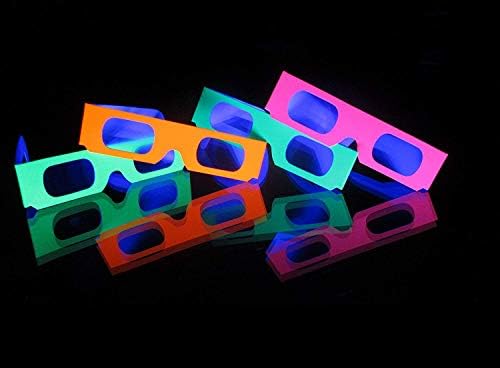 100 PAIRS 3D GLASS Rainbow Diffraction 3D Fireworks Glasses Neon Multi-Starbursts for Fireworks Displays/Holiday Lights/Club/Concert Lights (100