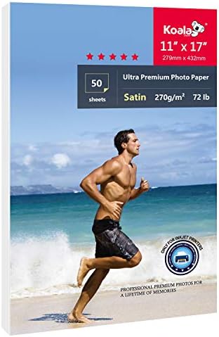 Koala Photo Paper Resin Coated 11x17 In Satin Photo Printer Paper 72lb