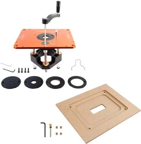 O'SKOOL Router Lift Systems with Router Table Insert Plate Template Kit