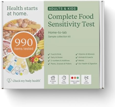 Food Sensitivity Test Kit for Adults & Kids - 990 Items - Hair Sample
