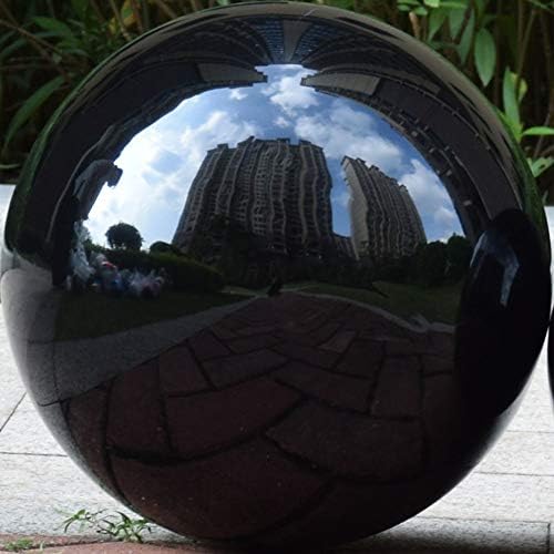 10 inch Gazing Ball, Black Garden Sphere Mirror Globe, Polished Reflective Smooth Ball, Durable Shiny Decoration for Garden, Patio, Yard, Home
