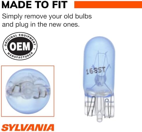 SYLVANIA - 168 SilverStar Mini Bulb - Brighter and Whiter Light, Ideal for Interior Lighting, Center High Mount Stop Light (CHMSL)