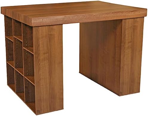 Venture Horizon Project Center Desk with Two 9-Cubby Bookcase (Oak)