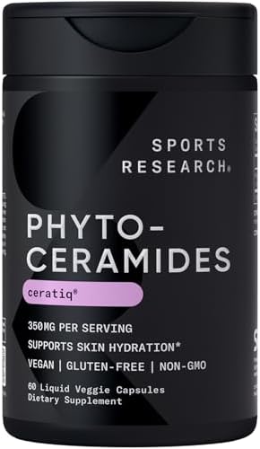 Sports Research® Phytoceramides 350mg w/Ceratiq®, 30 Softgels | Plant-Derived Ceramides for Beauty from Within Skin Hydration | Made with Certiq® | Non-GMO, Soy-Free - 30 Servings