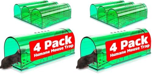 4 Pcs Humane Live Mouse Traps No Kill Reusable Mice Trap Catch