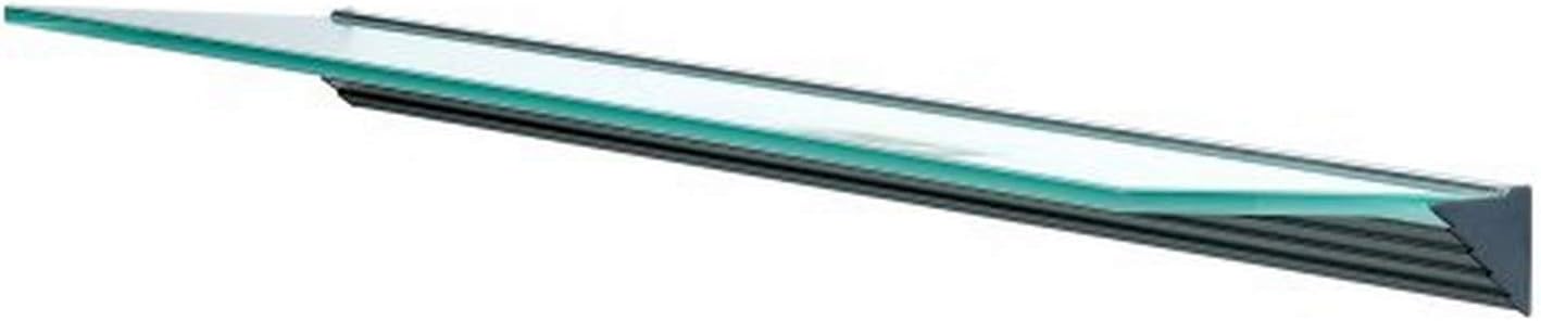 LTL Home Products GL9020CLKIT Wallscapes Glacier Floating Glass Wall Shelf Kit, 8" x 36", Clear Glass