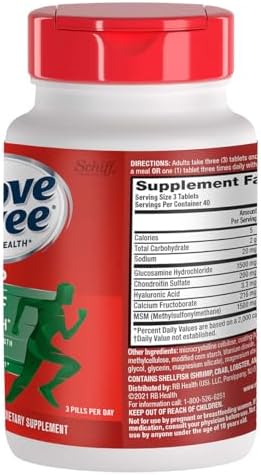 Move Free Advanced Joint Support, Glucosamine, Chondroitin + MSM - 120 ct | Supports Mobility Comfort Strength Flexibility & Bone, 40 Servings, Bone & Joint Support Supplement tablets, Fruitx-B