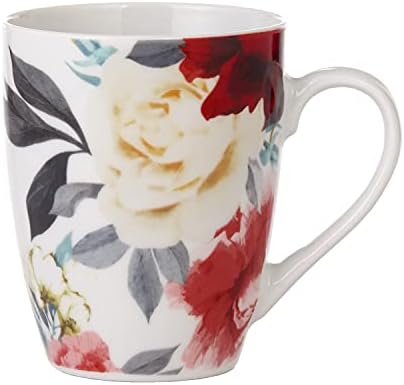 Safdie & Co. Rose Garden 16 Piece Dinnerware Set, Service for 4, Fiesta Dinnerware, plates and bowls sets, network essentials, Porcelain dinner plates