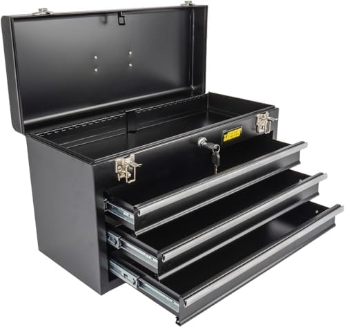 Portable 3 Drawer Tool Box | Portable 3 Drawer Tool Box for supporting automotive installation, service, or repair; aluminum and steel construction