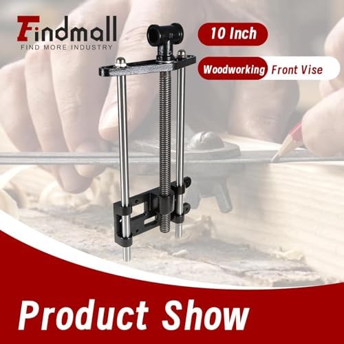 findmall 9 Inch Woodworking Front Vise Heavy-Duty Steel and Cast Iron Front Bench Vise - Fit for Woodworking Projects