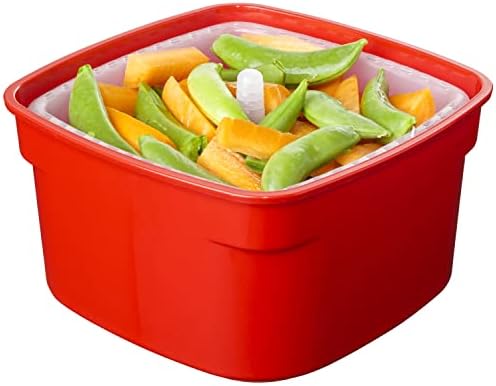 Sistema Microwave Collection Steamer, Medium, 83.5 oz./2.4 L, Red