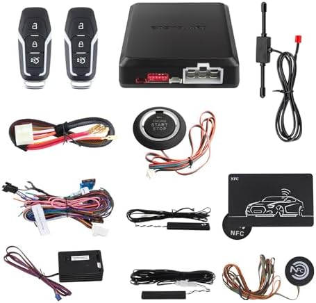 EC002-FO2-NS smart Key Passive keyless Entry Kits with Push Start Button Remote Start PKE Lock and Unlock DC12V