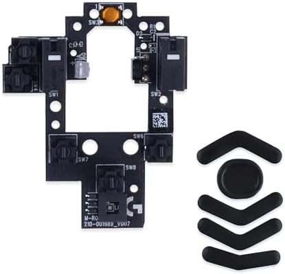 HUYUN Mouse Switch Button Micro Switch Board with Mice Feet Sticker Replacement for Logit G604 Wireless Gaming Mouse (D2FC-F-7N 20M)