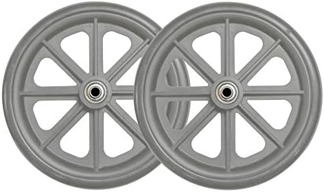 Caster Wheel, Hard Rubber Tire, 8" x 1"- 2 3/8" Hub Width, Fits Most Sunrise, Medline, Drive, Invacare, E&J, Guardian