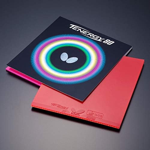 Butterfly Tenergy 80 Table Tennis Rubber | Butterfly Table Tennis Rubber | 1.7 mm, 1.9 mm, or 2.1 mm | Red or Black | 1 Inverted Table Tennis Rubber Sheet | Professional Table Tennis Rubber