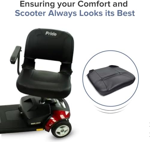 Black Vinyl Seat Base for Go-Go and Pride Revo (SC60/SC63/SC64) Mobility Scooters - Replacement 17-1/2"x16-1/2 Foam Insert with Cover for Standard