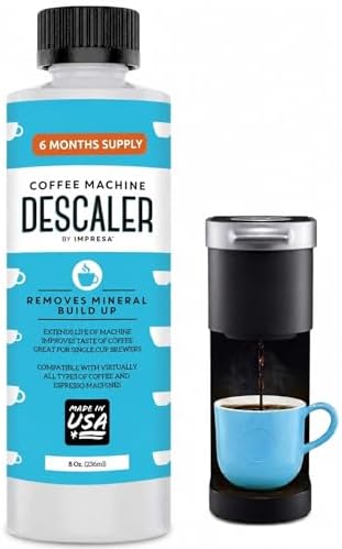 IMPRESA Coffee Machine Descaler (2 Uses Per Bottle) - Made in the USA - Universal Descaling Solution, Compatible with Nespresso, Delonghi and All Single Use Coffee and Espresso Machines