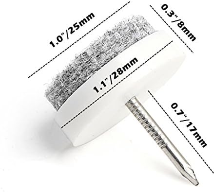 40pcs Furniture Felt Pad Heavy Duty Nail-on Chiar Slider Glide Pad Floor Protector for Wooden Furniture Chair Tables Leg Feet(Φ20mm or 0.8";Black)