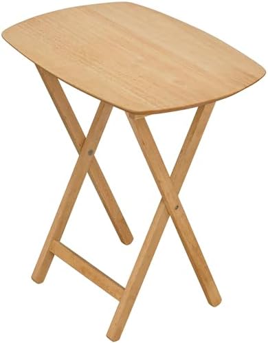 Oversized Hardwood Folding TV Tray Table, 25.5 Inches | Natural, For Dinner, For Eating