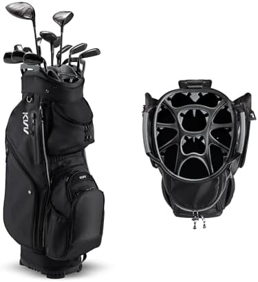 KVV Top-Moded Organizer Cart Bag, Premium Silent Golf Bag with Dual Handles, 14 Club Locking Slots for Men
