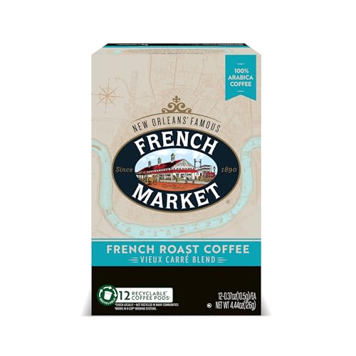 French Market Streetcar Blend Dark Roast Single Serve Coffee Pods, 12ct Box (Pack of 6)