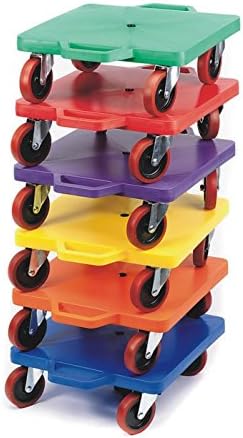 S&S Worldwide 16 inch Scooter Board with Handles, Hand Guards, Multicolor | With a 200 lb weight capacity, Heavy-duty HDPE Construction, Adapted PE