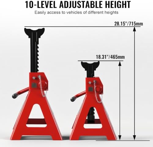 BIG RED Torin Hydraulic Trolley Floor Jack Combo with 2 Jack Stands, 2 Ton Capacity (T82001)