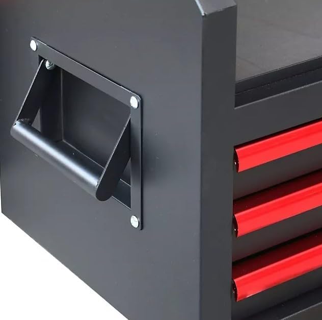 Heavy Duty 36" 8-Drawer Tool Chest and Cabinet Combo, Black with Red Accents, Rolling Casters