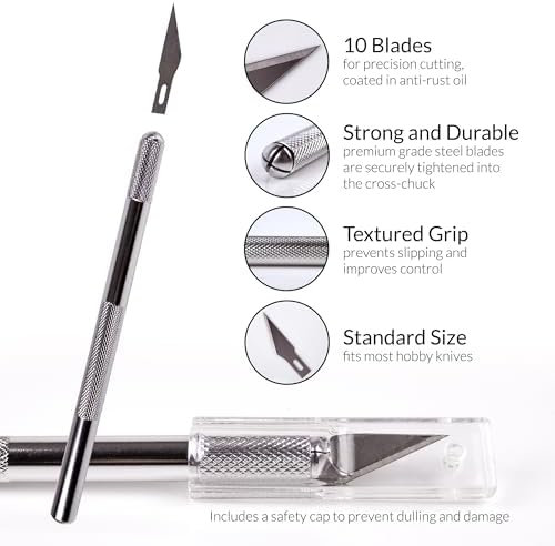 WA Portman Self-Healing Cutting Mat, Crafting Knife, 36'' Metal Ruler Set | This set includes 24x36 Inch Sewing Cutting Mat, 10pc #11 Blades, Exacto Knife Set, & 36 Inch Cork Backed Metal Ruler Set