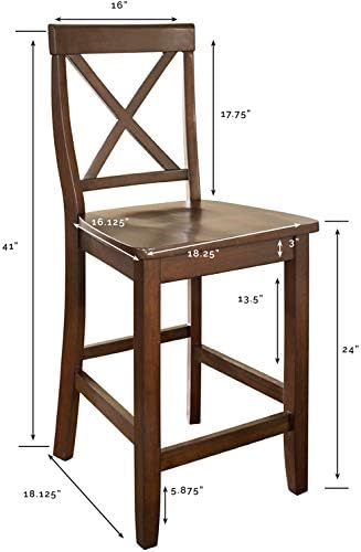 Crosley Furniture X-Back Wood Bar Stools Set of 2, Black, 30-inch