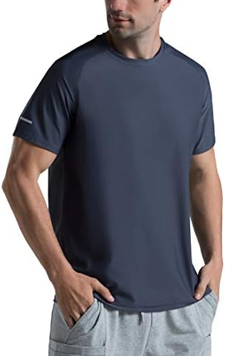 THE GYM PEOPLE Men's Cooling Running Shirts Ice Silk UPF 50+ Workout Tshirt