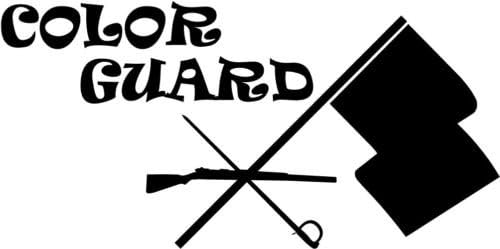 Ranger Products Color Guard Symbol Car Decal Window Sticker (White Color Decal) - Die Cut Decal Bumper Sticker for Windows, Cars, Trucks, Laptops