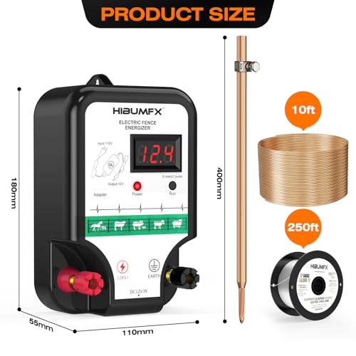P4 Electric Fence Energizer Smart Fencing System with grounding Systems kit and Wiring Kits, Ideal for Poultry, Livestock