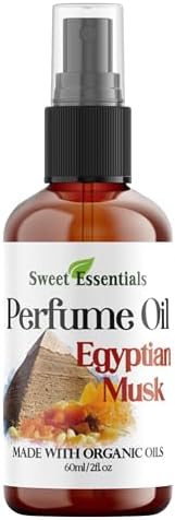 Sweet Essentials EGYPTIAN MUSK Perfume Oil, Made with Organic Oils, 2oz, Spray on Perfume Hair & Body Oil - Alcohol, Silicone & Preservative Free