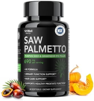 Saw Palmetto for Men Supports Prostate Health 320mg Extract | 100% Oil Extract 85% Fatty Acids Pharmaceutical Grade