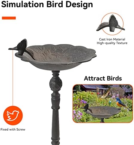 Classic Copper Bird Bath for Outdoors 22 Inch, Weather-Resistant Bird Feeders Decor for Garden, Patio​ or Yard