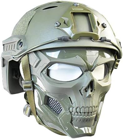 Tactical Mask Protective Full Face Clear Goggle Skull mask Dual Mode Wearing Design Adjustable Strap