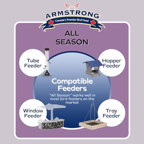 Armstrong Wild Bird Food All Season Bird Seed Blend, 40 Pounds - with Cut Corn, Wheat, White & Red Millet, Black Oil Sunflower Seeds for Blue Jays