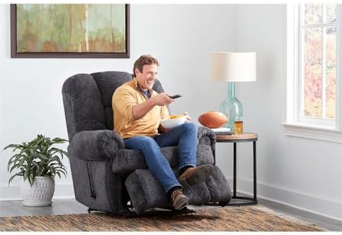 LANE Stallion Big Man King of Comfort (Extra Large) Wallsaver Recliner in Chocolate. Made for The Big Guy Or Gal. Rated for Up to 500 Lbs. Extended