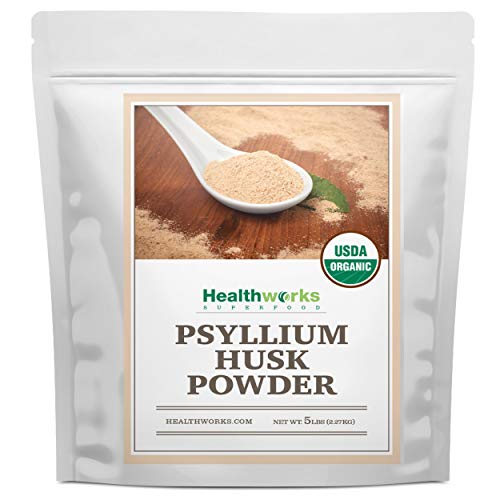 Healthworks Superfoods Organic Psyllium Husk Powder 2 lb Keto Soluble Fiber | Organic, Powder, 1 lb, Soluble Fiber, Digestive Support, Keto, Non-GMO, Vegan, For Gut Health, Prebiotic, Gluten-Free, Paleo