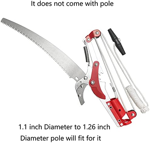Sharp Garden Tree Pruning Saw and Pruner Head,Yenghome Tree Pruner Fruit Picker Harvester Pole Saw Tree Trimming Clipper Tool (Without Pole)