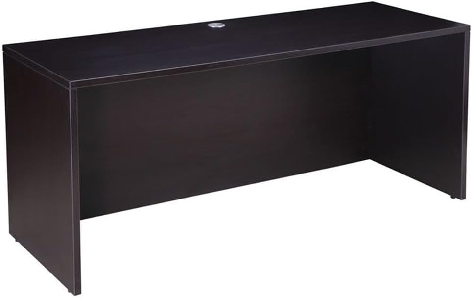 Boss Office Products Holland Executive U-Shape Desk with Lateral File Storage and Hutch, 66", Mocha