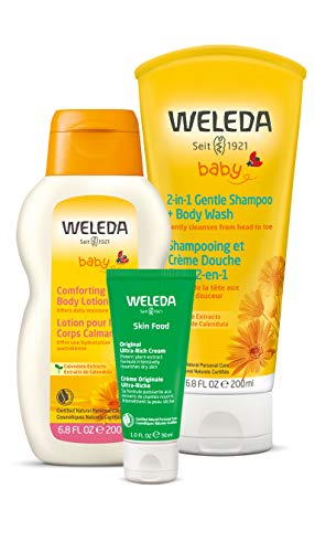 Weleda Baby Calendula Body Lotion and Shampoo-Body Wash Bundle, 6.8 Fluid Ounce (Pack of 2), Plant Rich Baby Care with Calendula and Sweet Almond Oil