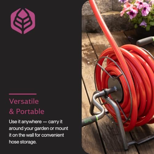 Yard Butler Hose Reel, 180 Degree Swivel, Wall Mount, 100-Foot Hose | Versatile Hose Reel, Great for Garden Hose Storage, Leakproof Design, Powder Coated Steel, Rust-Resistant, Tangle-Free