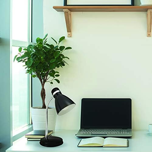 Newhouse Lighting NHDK-OX-BK Oxford Black Metal Flexible Classic Desk or Table Lamp for Office or Bedroom Use