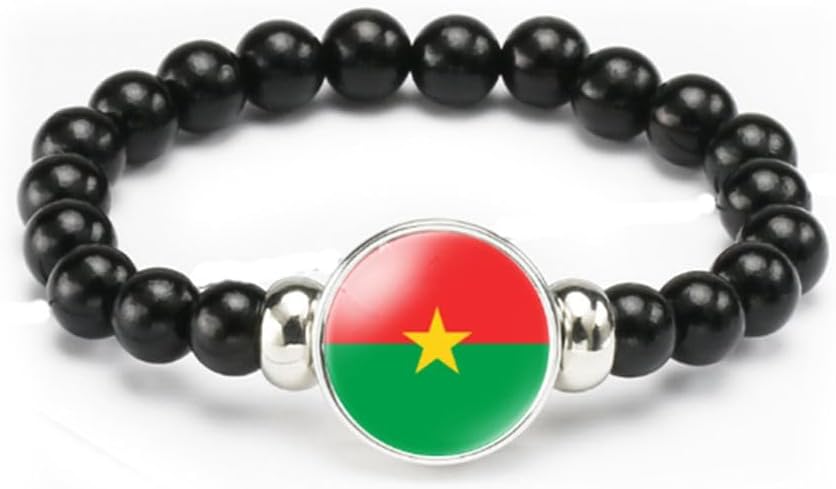vmcoatdu National Flag Bracelet Elastic Rope Beaded Bracelet Support Your Country Travel Souvenir Gifts for Men Women