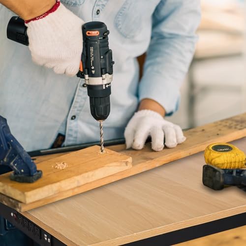 48'' Adjustable Workbench with Power Outlet, Work Table for Garage, 2000 Lbs Capacity Hardwood Workbench